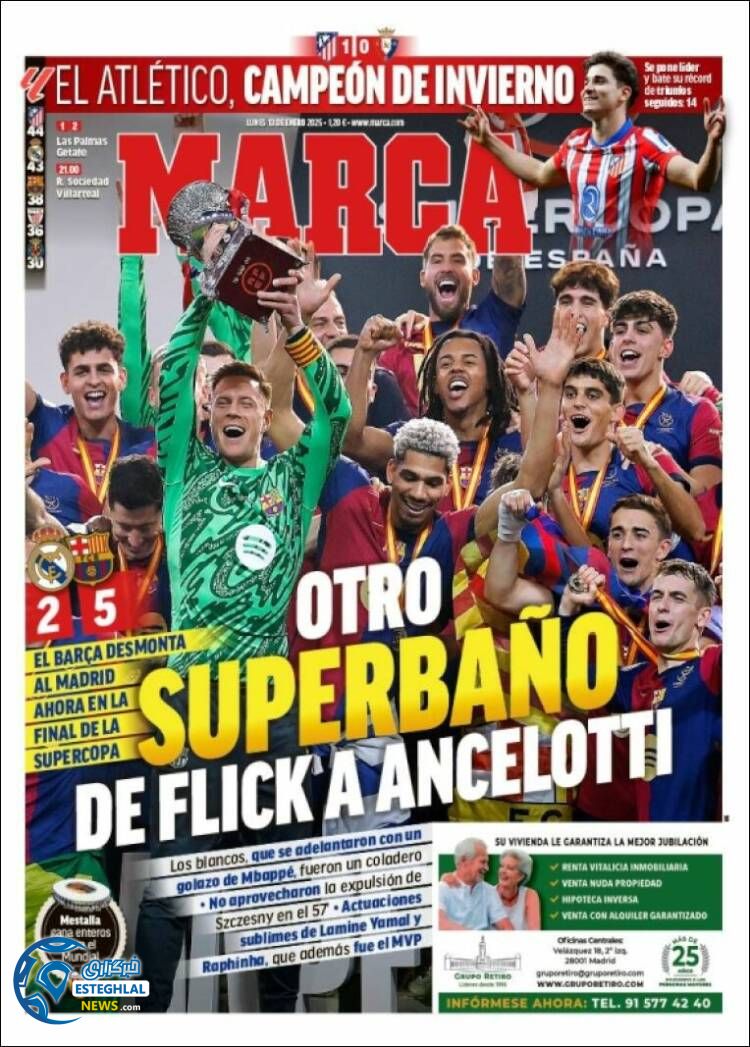 روزنامه ورزشی مارکا دوشنبه 24 دی 1403 