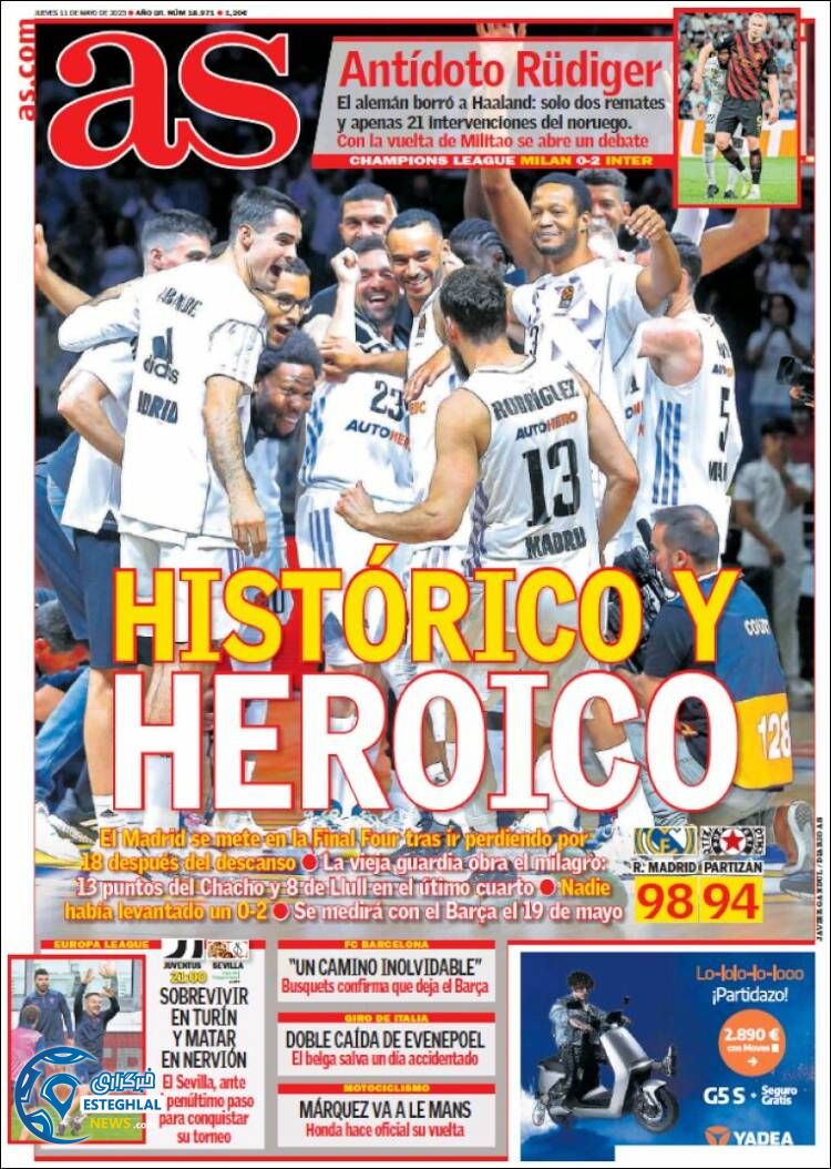 روزنامه ورزشی آاس پنجشنبه 21 اردیبهشت 1402 