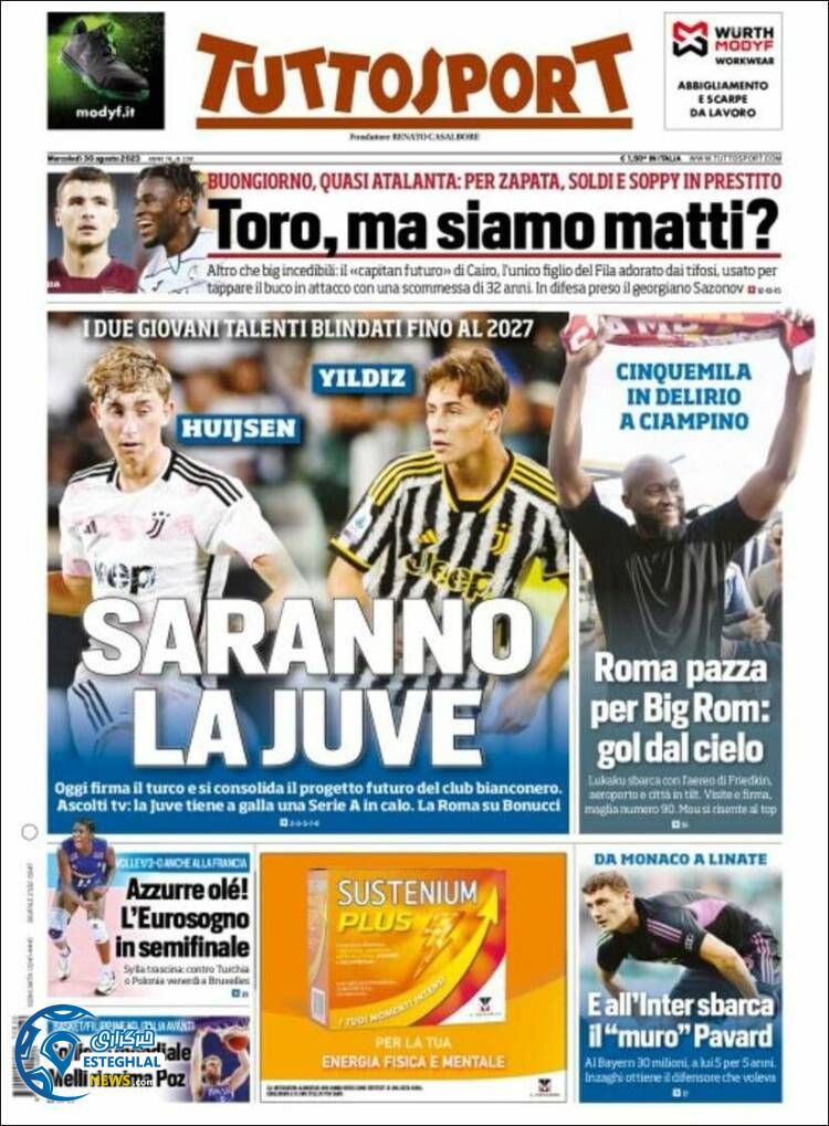 روزنامه ورزشی توتو اسپورت چهارشنبه 8 شهریور 1402 