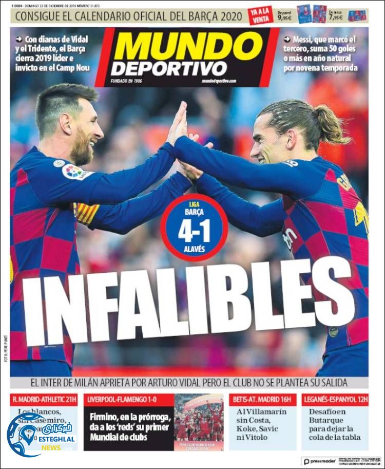 روزنامه ورزشی موندو دپورتیوو یکشنبه 1 دی 1398