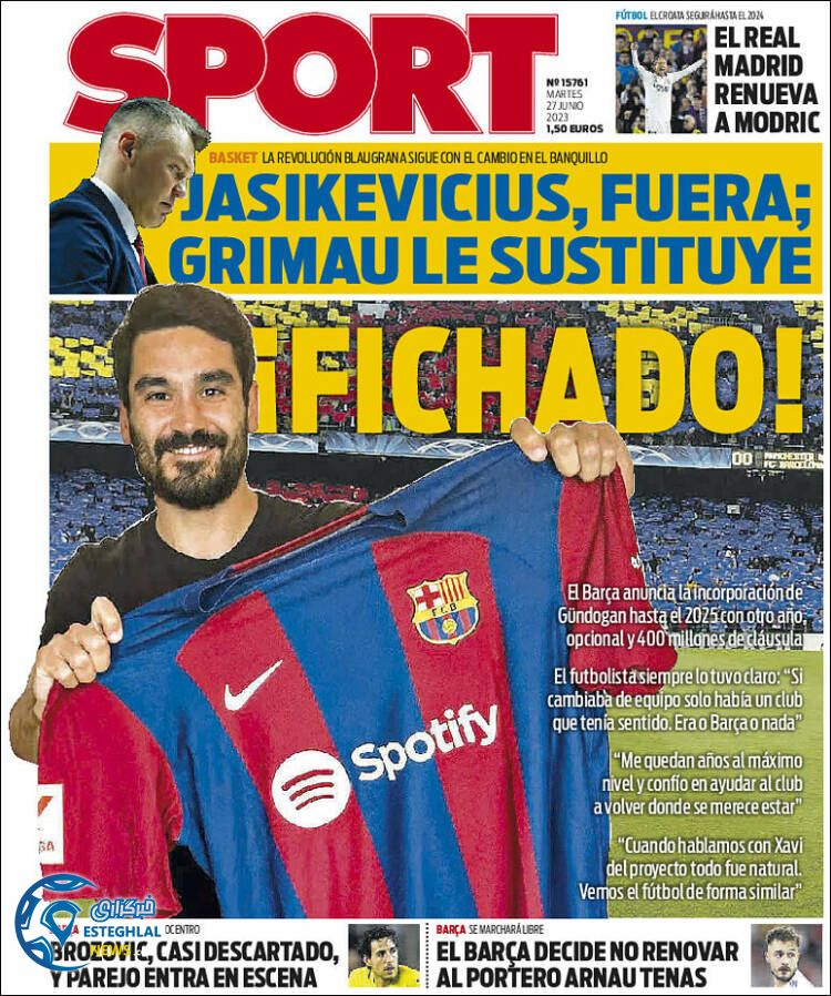 روزنامه ورزشی اسپورت سه شنبه 6 تیر 1402 