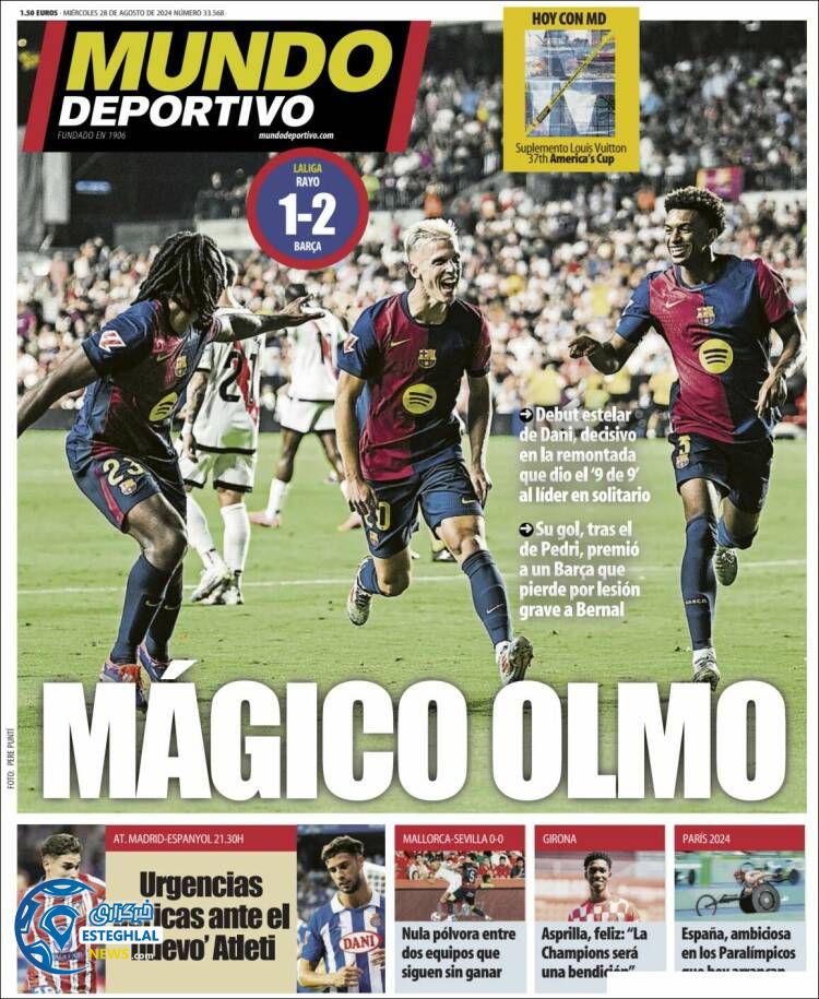 روزنامه ورزشی موندو دپورتیوو چهارشنبه 7 شهریور 1403