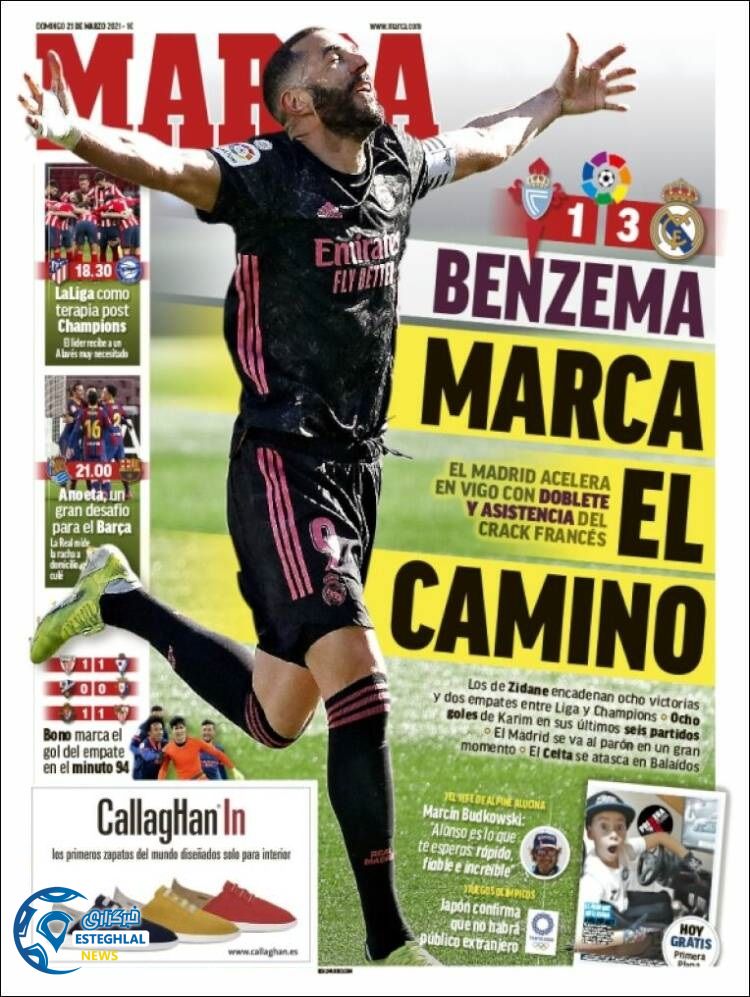 روزنامه ورزشی مارکا یکشنبه 1 فروردین 1400