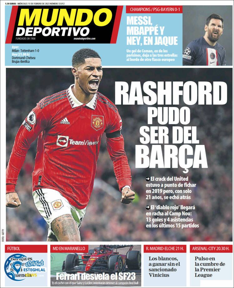 روزنامه ورزشی موندو دپورتیوو چهارشنبه 26 بهمن 1401 