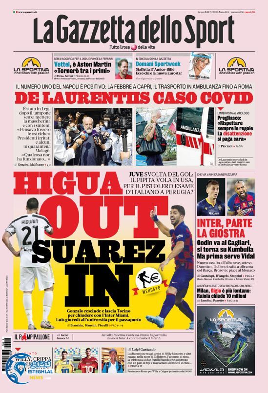 روزنامه ورزشی گاتزتا دلو اسپورت جمعه 21 شهریور 1399