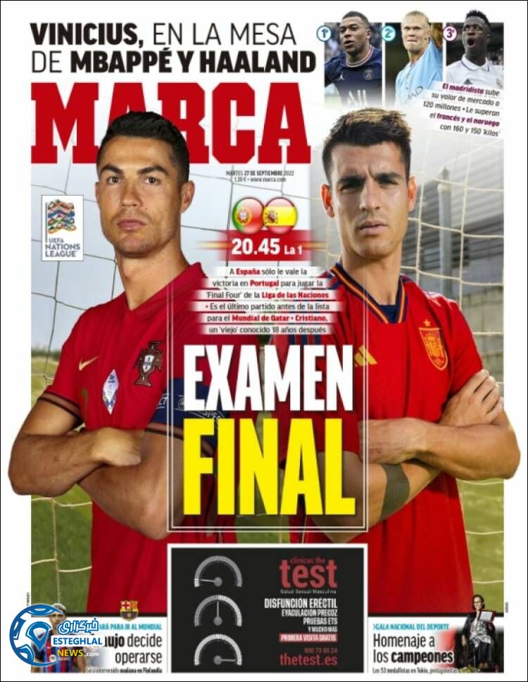 روزنامه ورزشی مارکا سه شنبه 5 مهر 1401 