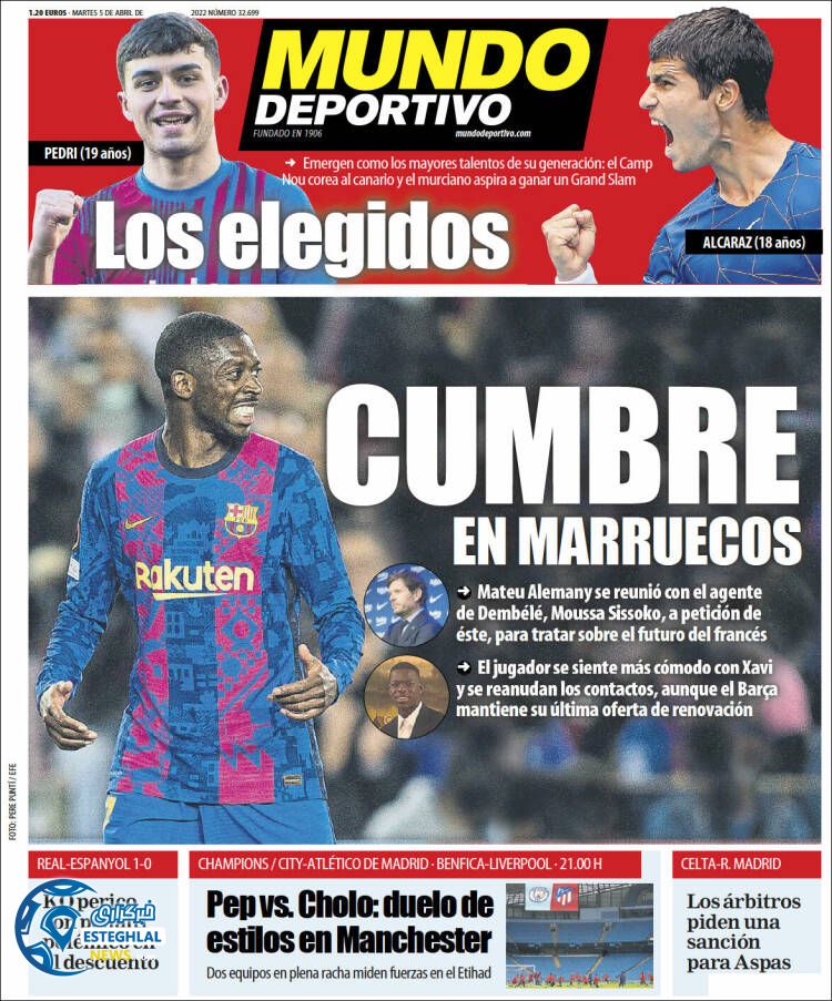 روزنامه ورزشی موندو دپورتیوو سه شنبه 16 فروردین 1401