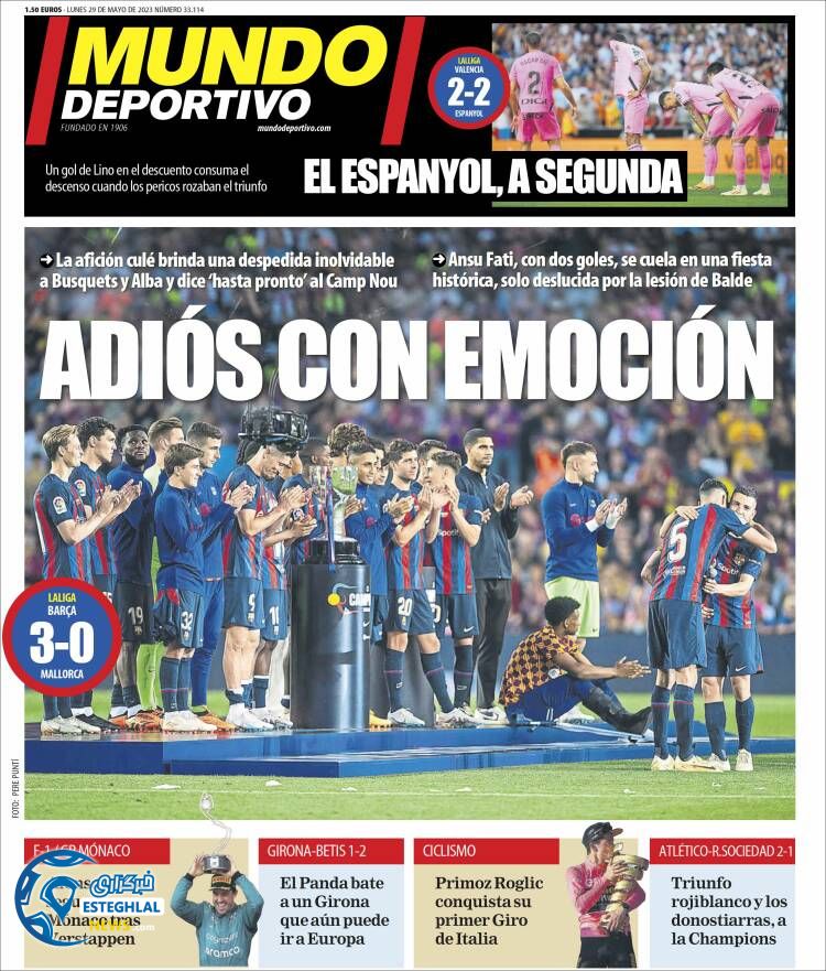 روزنامه ورزشی موندودپورتیوو دوشنبه 8 خرداد 1402 