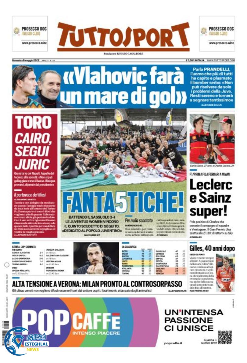 روزنامه ورزشی توتو اسپورت یکشنبه 18 اردیبهشت 1401