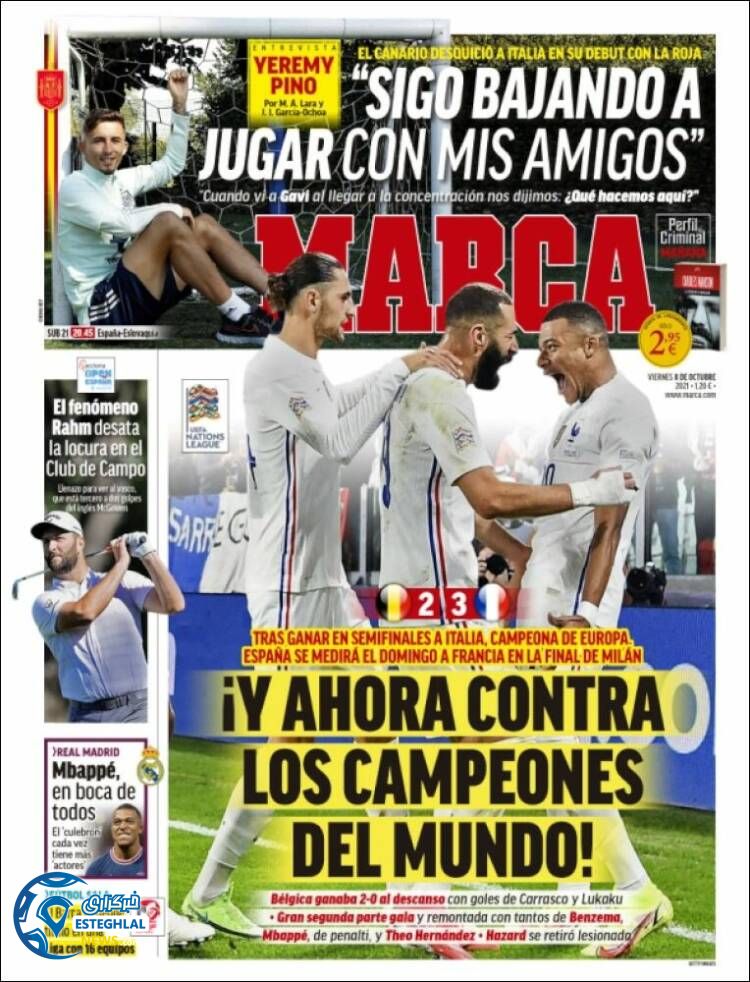 روزنامه ورزشی مارکا جمعه 16 مهر 1400