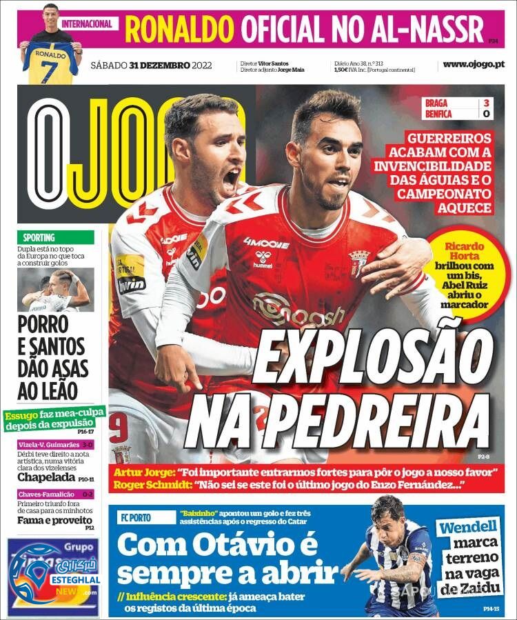 روزنامه ورزشی اوجوگو شنبه 10 دی 1401 