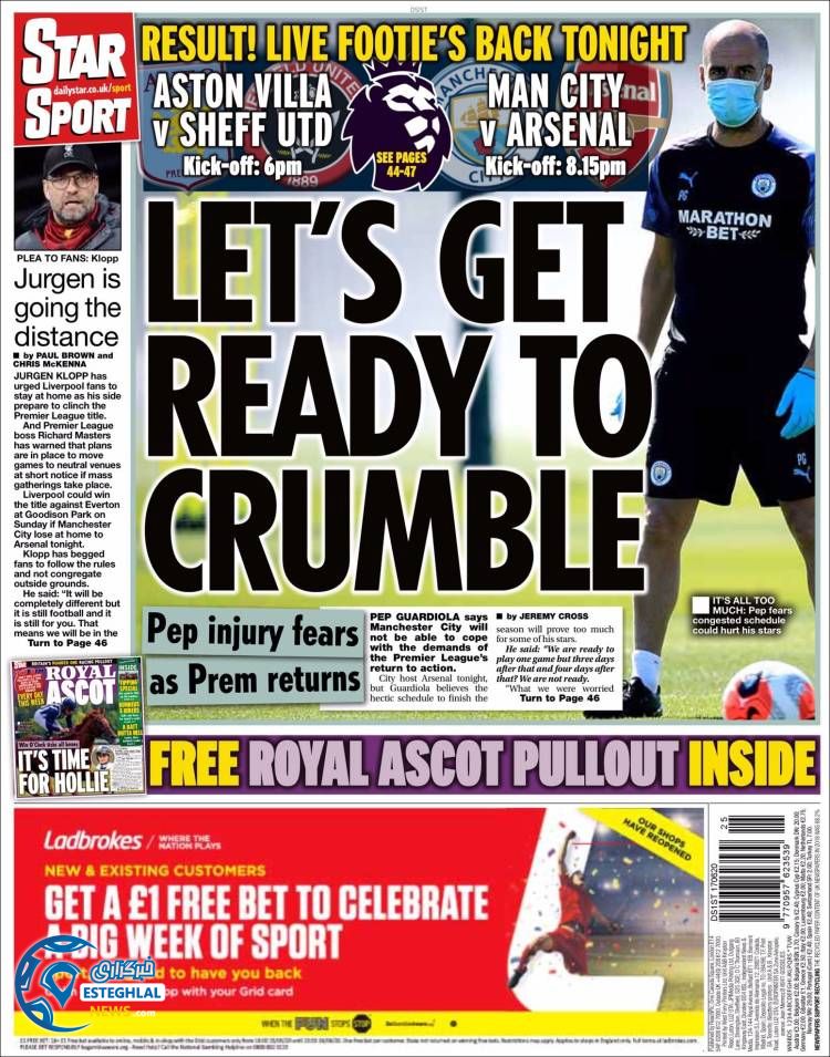 روزنامه ورزشی استار اسپورت چهارشنبه 28 خرداد 1399