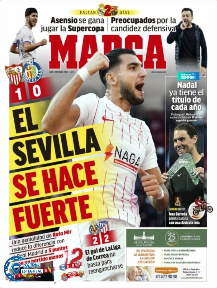 روزنامه ورزشی مارکا دوشنبه 20 دی 1400