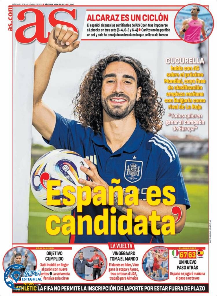 روزنامه ورزشی آ اس  چهارشنبه 12 شهریور 1404  