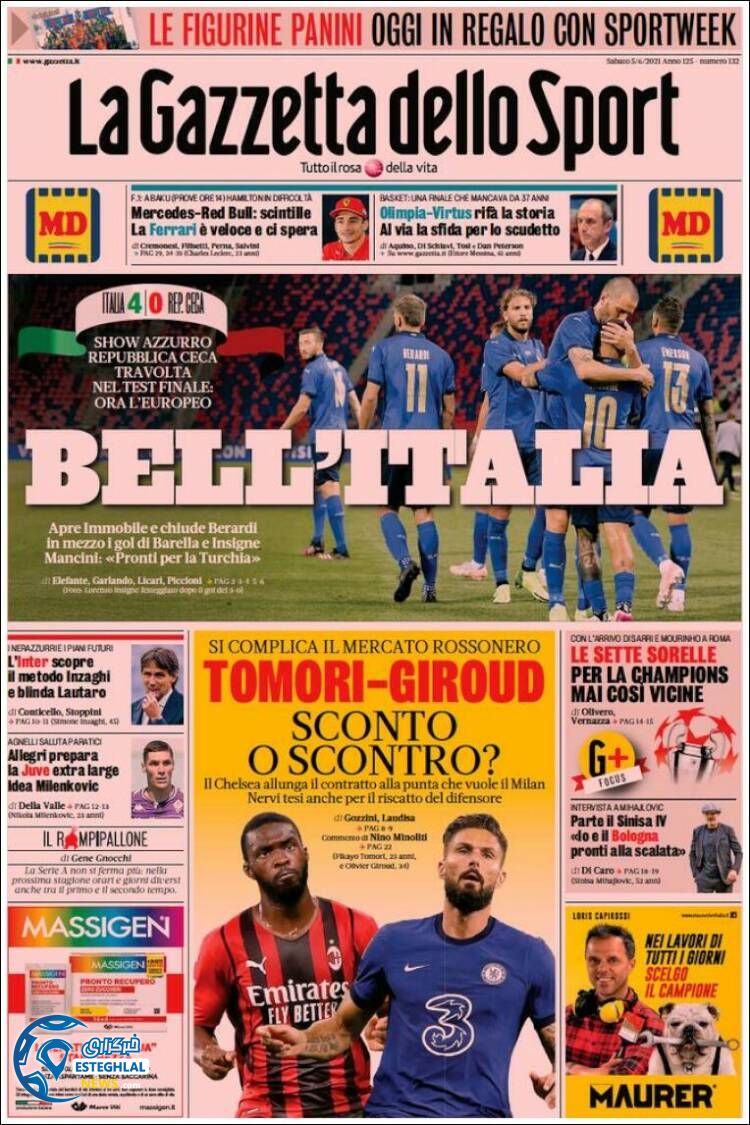 روزنامه ورزشی گاتزتا دلو اسپورت شنبه 15 خرداد 1400