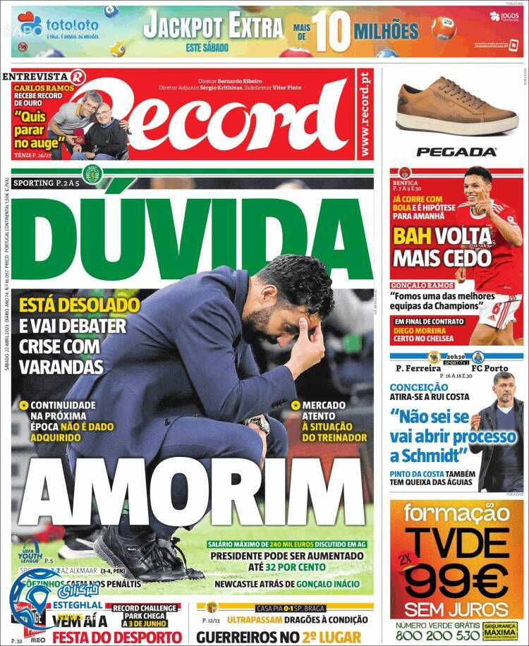 روزنامه ورزشی رکورد شنبه 2 اردیبهشت 1402 