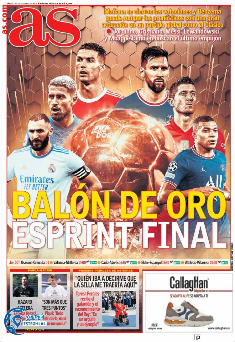 روزنامه ورزشی آ اس شنبه 1 آبان 1400