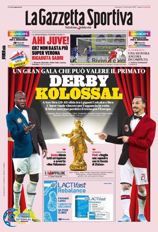 روزنامه ورزشی گاتزتا دلو اسپورت یکشنبه 20 بهمن 1398