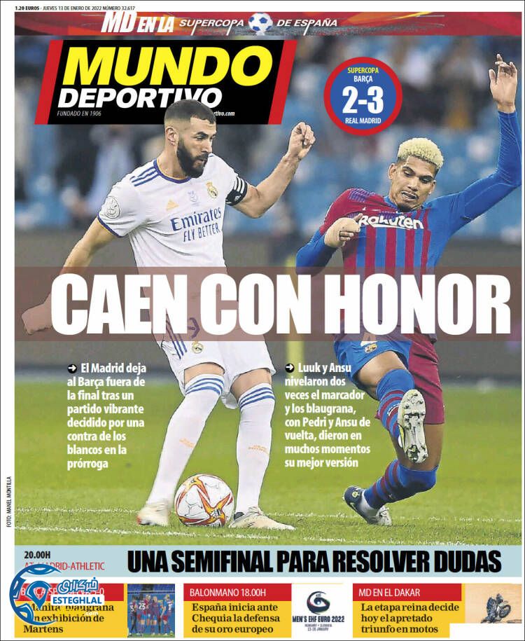 روزنامه ورزشی موندو دپورتیوو پنجشنبه 23 دی 1400