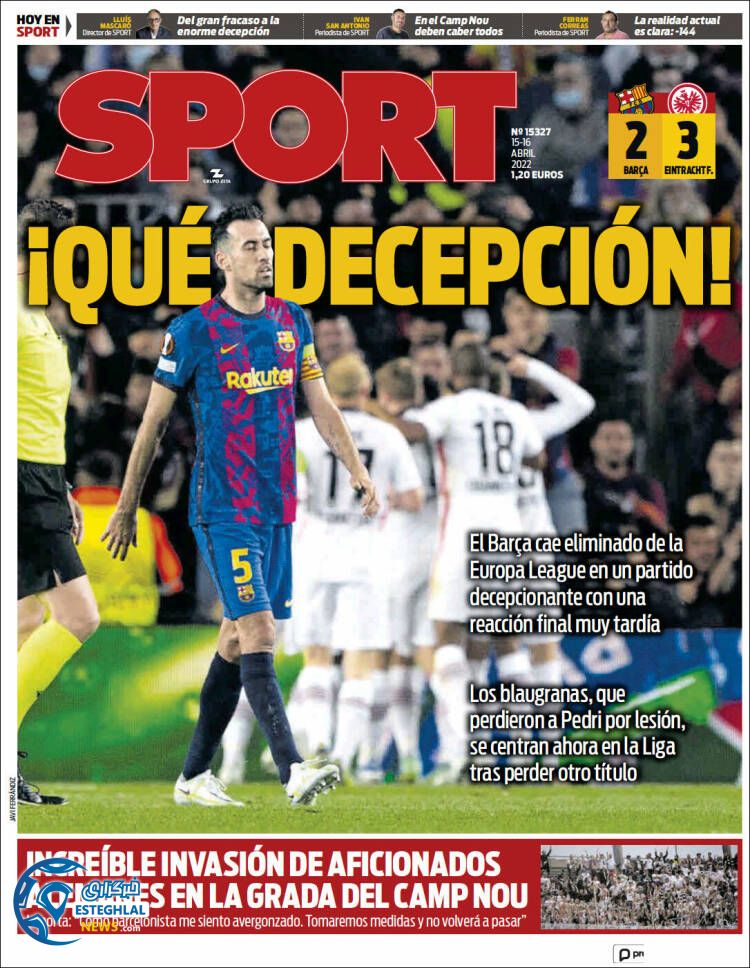 روزنامه ورزشی اسپورت جمعه 26 فروردین 1401