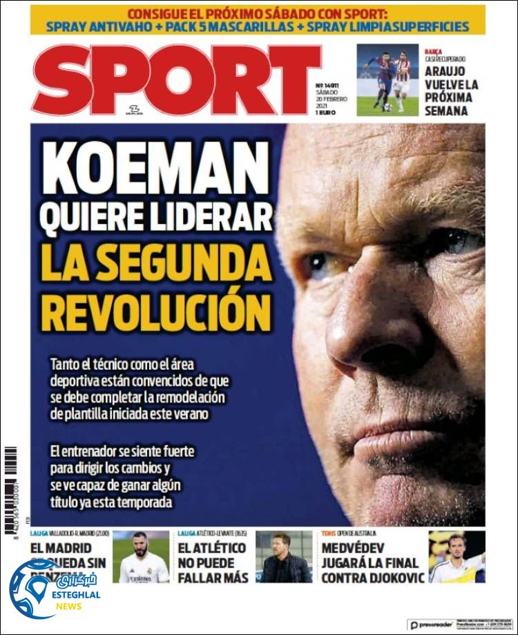 روزنامه ورزشی اسپورت شنبه 2 اسفند 1399