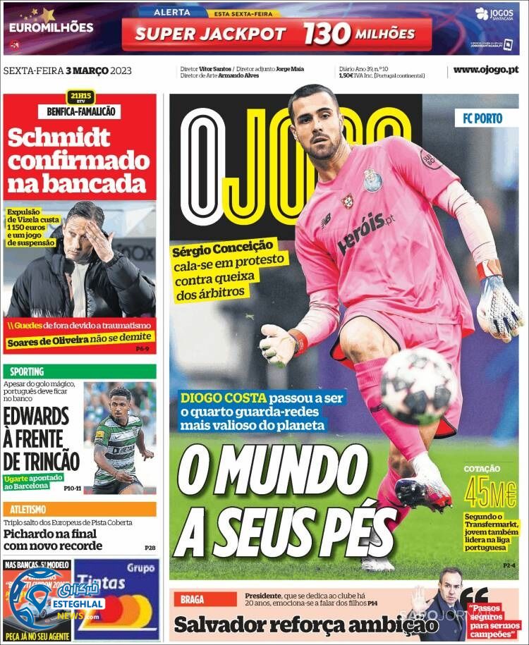 روزنامه  ورزشی اوجوگو جمعه 12 اسفند 1401  