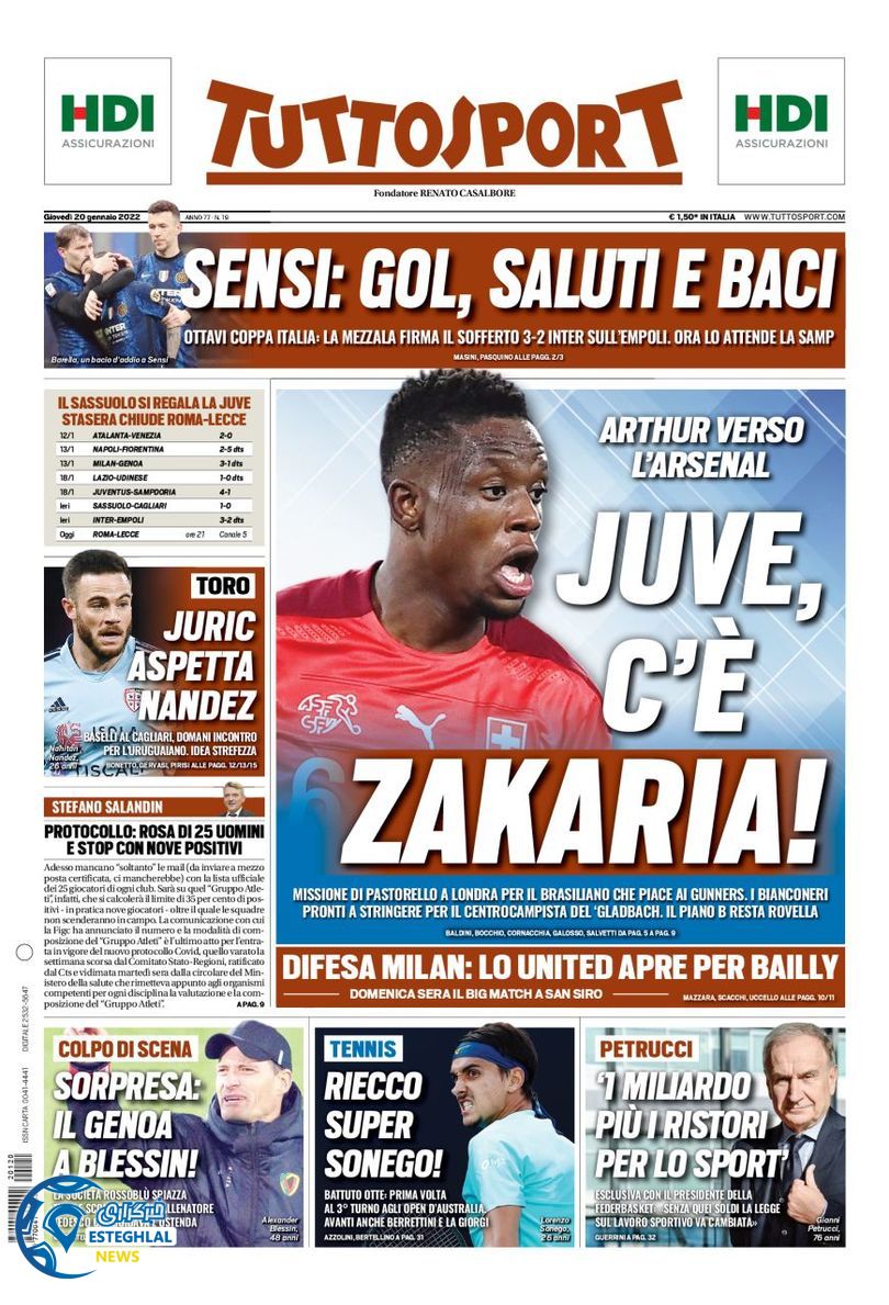 روزنامه ورزشی توتو اسپورت پنجشنبه 30 دی 1400