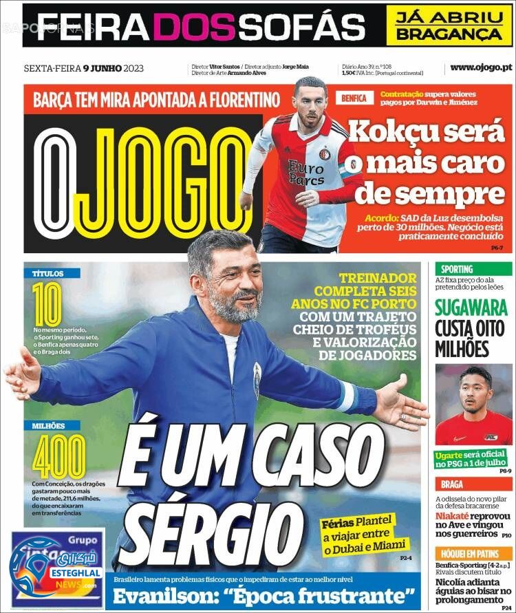 روزنامه ورزشی اوجوگو جمعه 19 خرداد 1402  