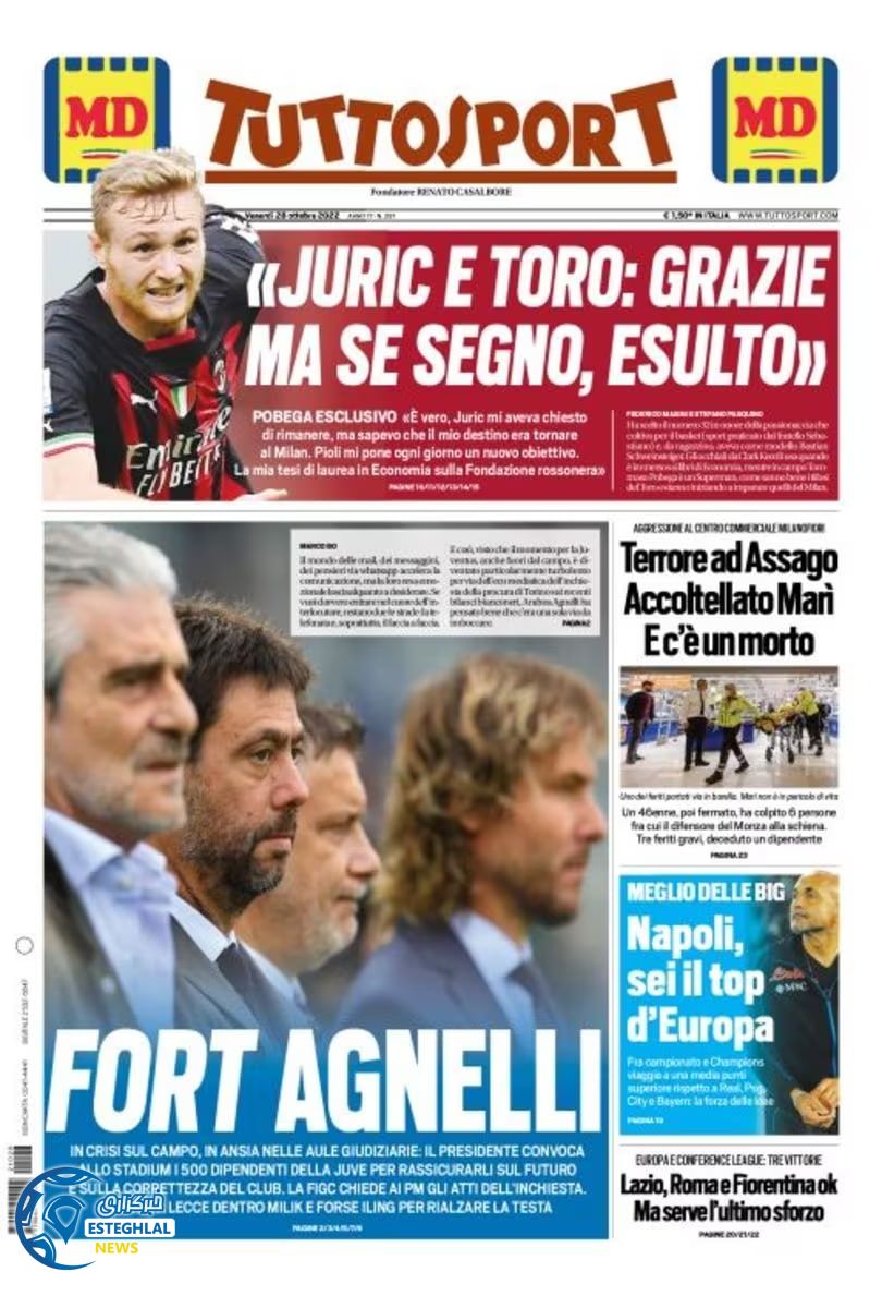 روزنامه ورزشی توتو اسپورت جمعه 6 آبان 1401 