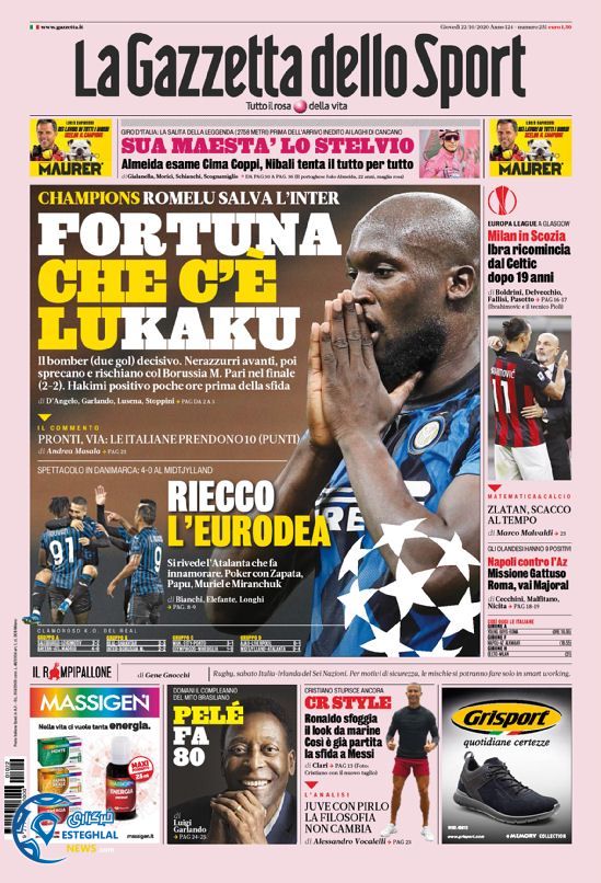 روزنامه ورزشی گاتزتا دلو اسپورت پنجشنبه 1 آبان 1399