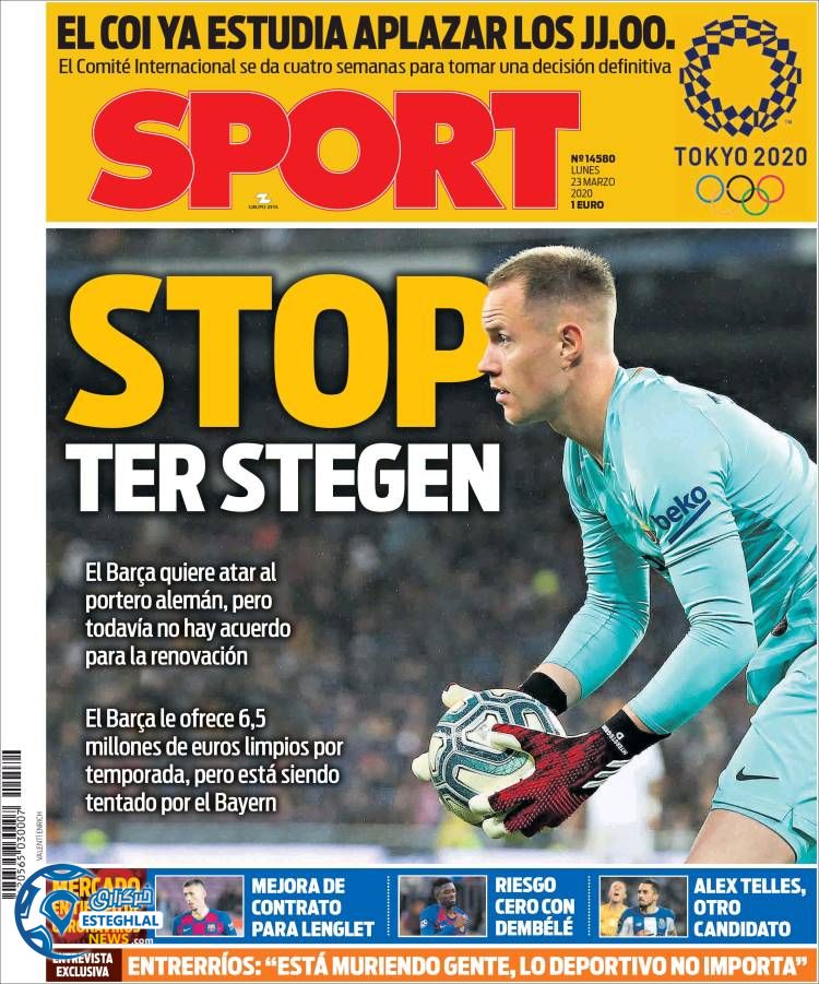 روزنامه ورزشی اسپورت دوشنبه 4 فروردین 1399