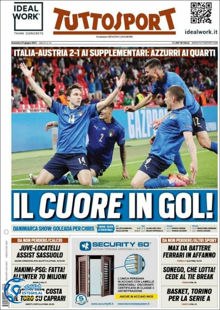 روزنامه ورزشی توتو اسپورت یکشنبه 6 تیر 1400