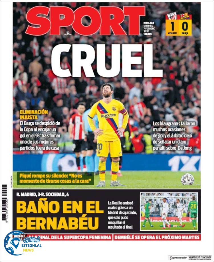 روزنامه ورزشی اسپورت جمعه 18 بهمن 1398