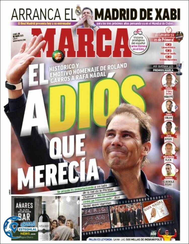 روزنامه ورزشی مارکا دوشنبه 5 خرداد 1404 