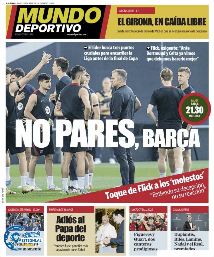 روزنامه ورزشی موندو دپورتیوو سه شنبه 2 اردیبهشت 1404 