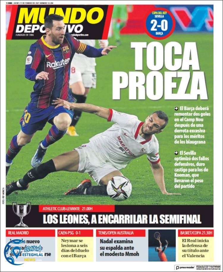 روزنامه ورزشی موندو دپورتیوو پنجشنبه 23 بهمن 1399