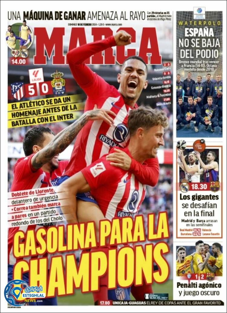 روزنامه ورزشی مارکا یکشنبه 29 بهمن 1402 