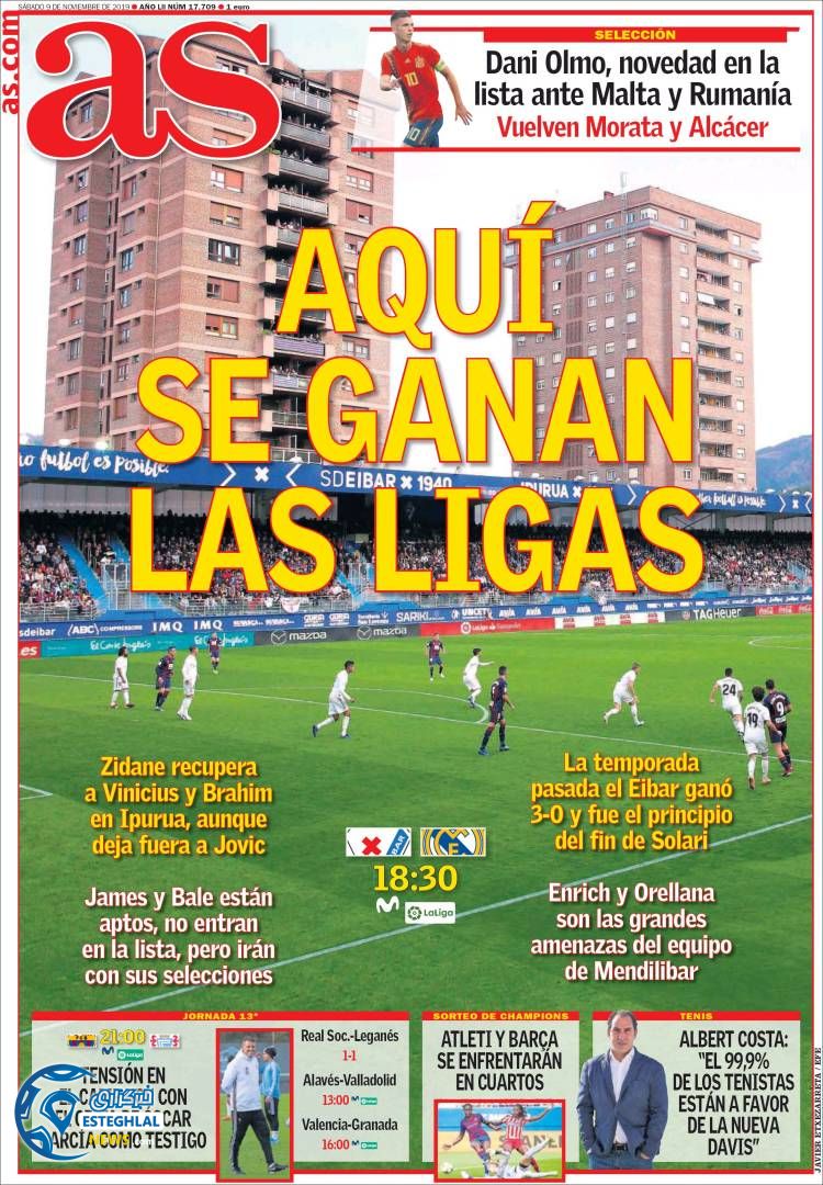 روزنامه ورزشی آاس شنبه 18 آبان 1398