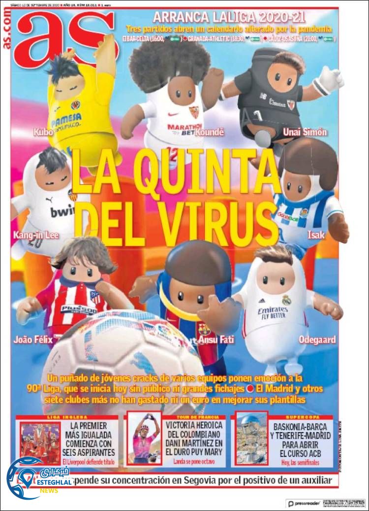 روزنامه ورزشی آاس شنبه 22 شهریور 1399