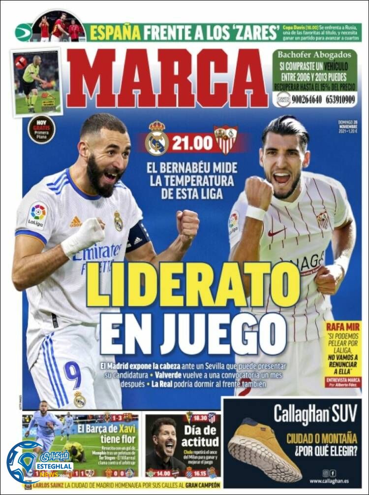 روزنامه ورزشی مارکا یکشنبه 7 آذر 1400