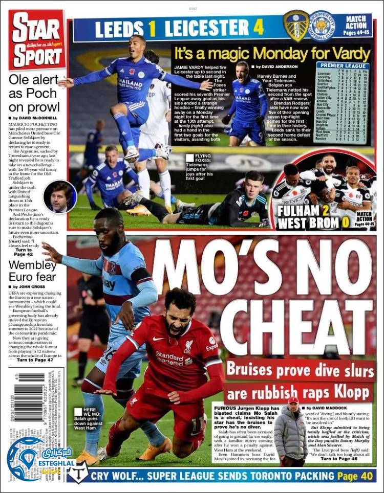 روزنامه ورزشی استار اسپورت سه شنبه 13 آبان 1399