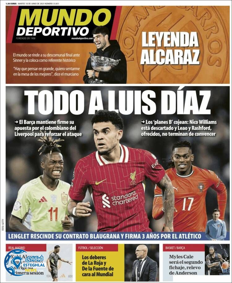 روزنامه ورزشی موندو دپورتیوو سه شنبه 20 خرداد 1404   