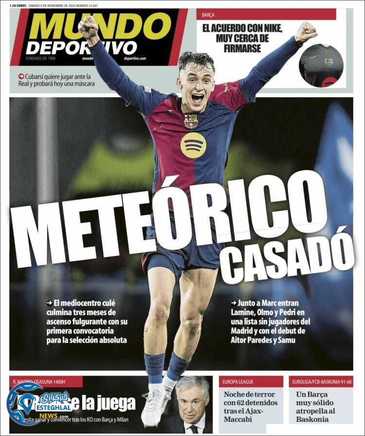 روزنامه ورزشی موندو دپورتیوو شنبه 19 آبان 1403 