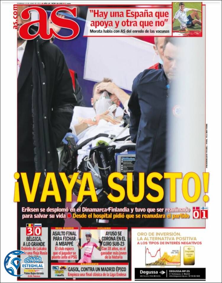 روزنامه ورزشی آ اس یکشنبه 23 خرداد 1400