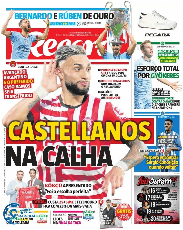 روزنامه ورزشی رکورد یکشنبه 21 خرداد 1402 