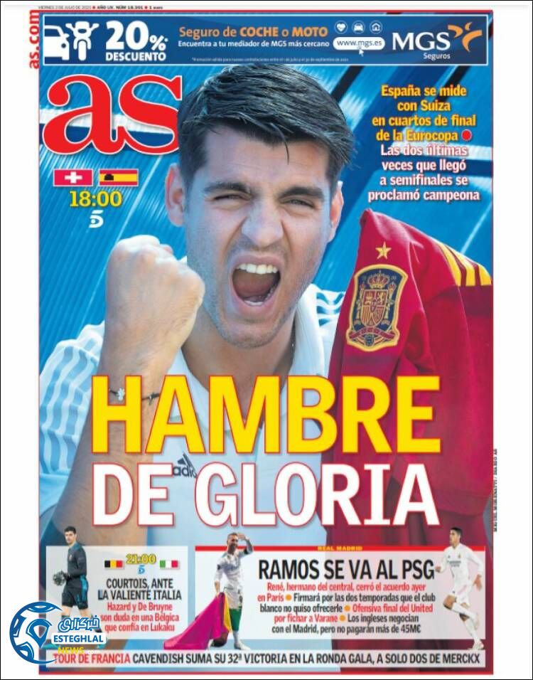 روزنامه ورزشی آ اس جمعه 11 تیر 1400