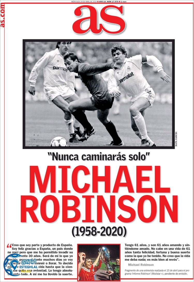 روزنامه ورزشی آاس چهارشنبه 10 اردیبهشت 1399