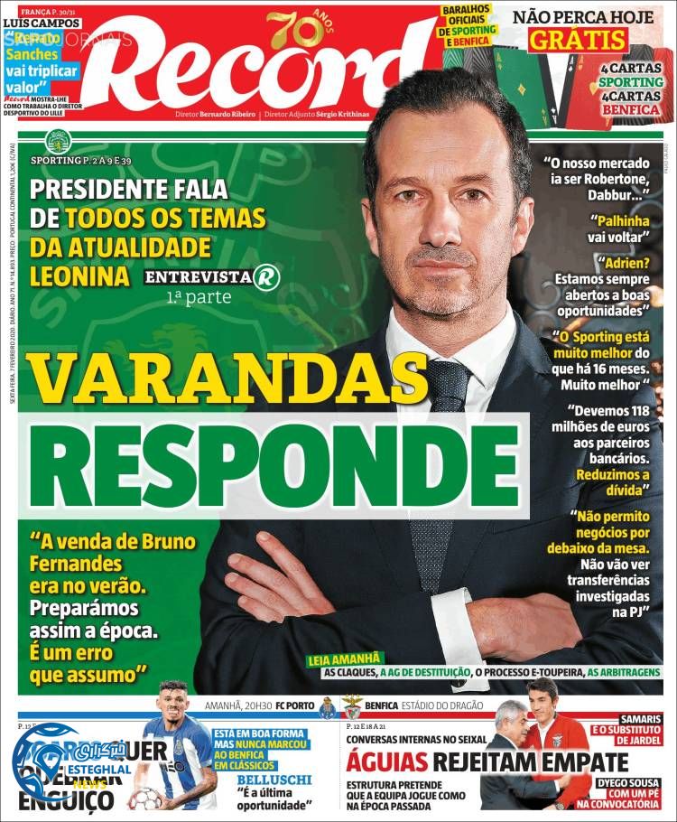 روزنامه ورزشی رکورد جمعه 18 بهمن 1398