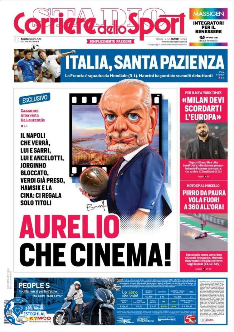 روزنامه ورزشی کوریره دلو اسپورت شنبه 12 خرداد 1397