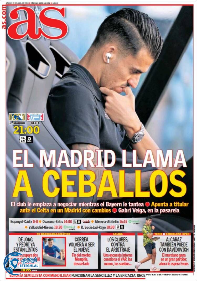 روزنامه ورزشی آ اس شنبه 2 اردیبهشت 1402 